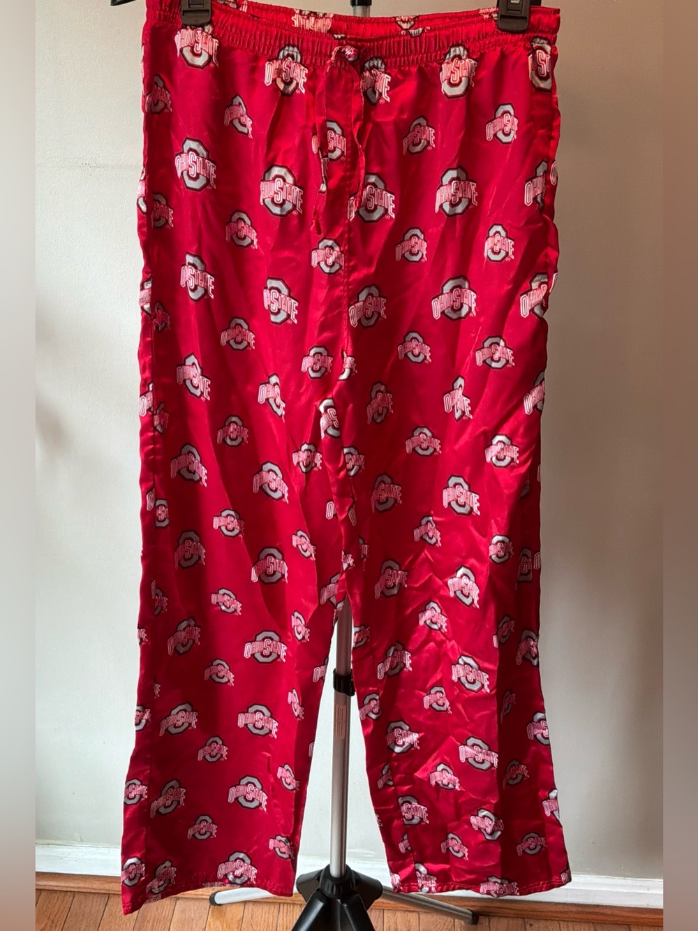 Ohio State Buckeyes Satin Pajama Pants Women M Red OSU Football Y2K Game Day